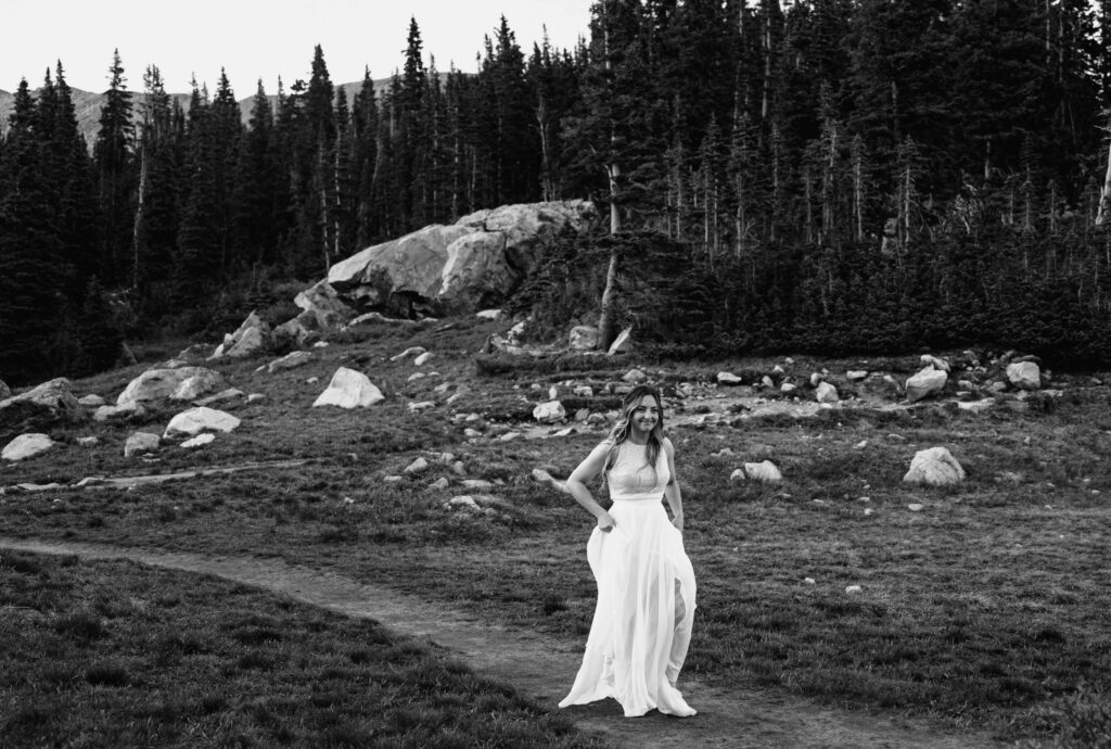 bride at Lake Isabelle elopement