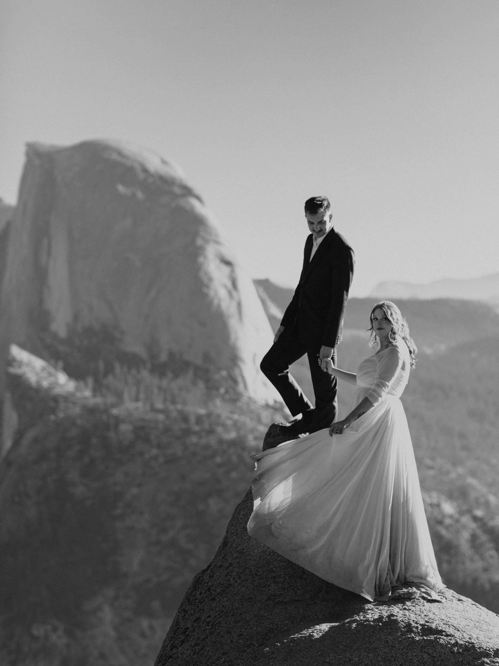 couple posing for Yosemite elopement photo