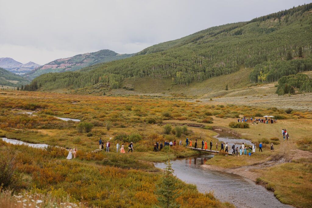 wedding guests at Cement Creek Ranch