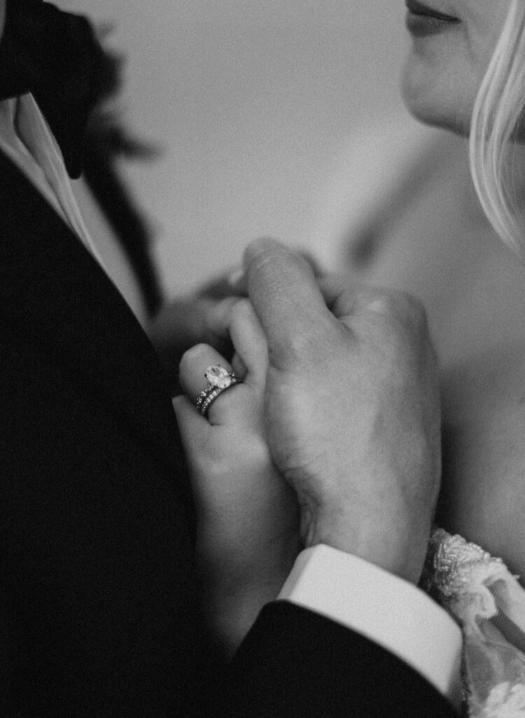 Bride and grooms hands