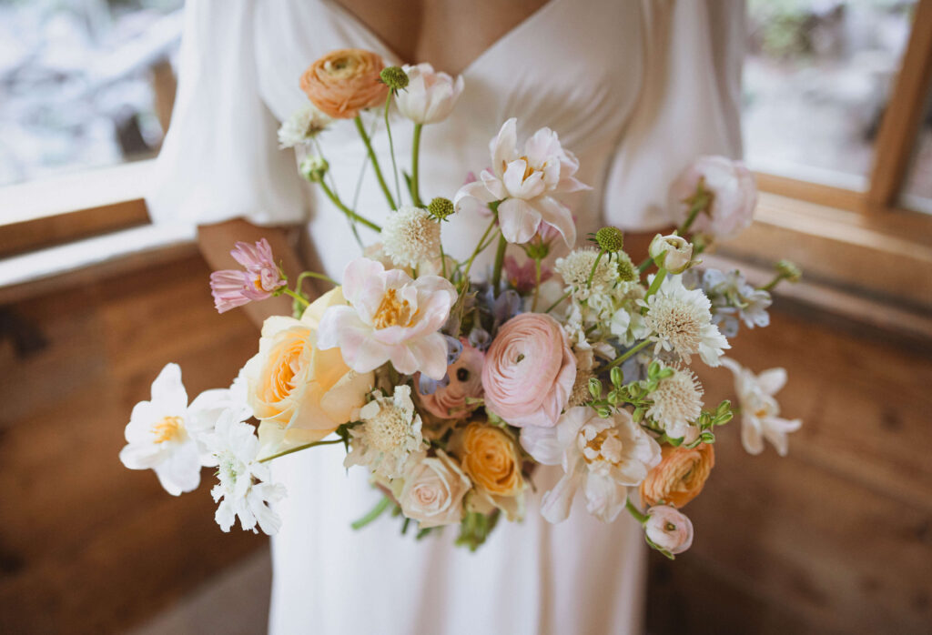 colorful wedding flower bouquet